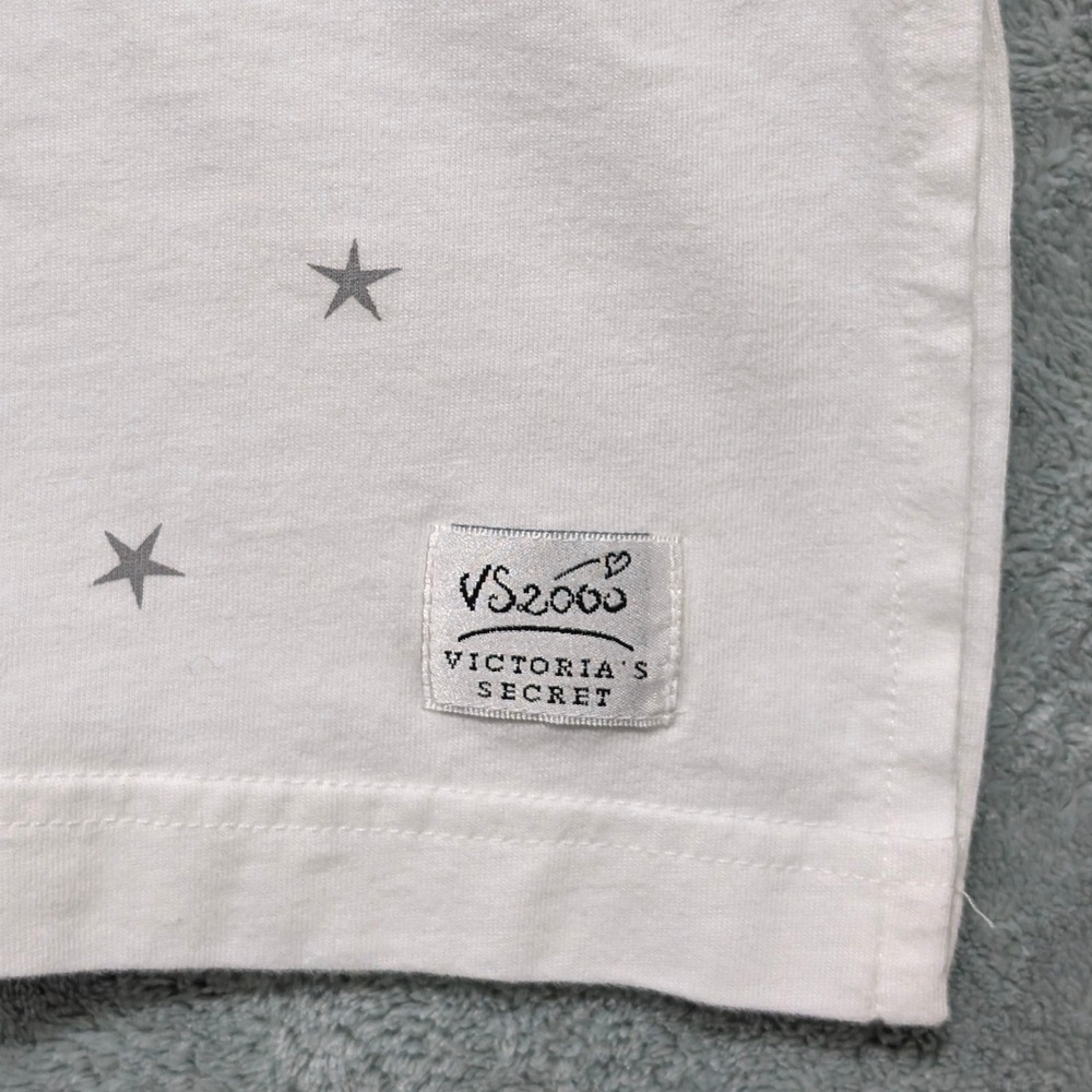 VTG Victorias Secret Libra Zodiac Nightshirt White Cotton V-Neck Y2K S / M - Picture 6 of 10